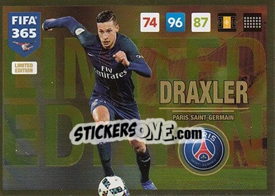 Sticker Julian Draxler - FIFA 365: 2016-2017. Adrenalyn XL - Panini