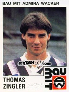 Sticker Thomas Zingler - Österreichische Fußball-Bundesliga 1991-1992 - Panini