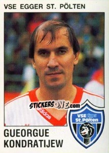 Sticker Gueorgue Kondratijew - Österreichische Fußball-Bundesliga 1991-1992 - Panini