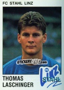 Figurina Thomas Laschinger - Österreichische Fußball-Bundesliga 1991-1992 n. 166 - Panini