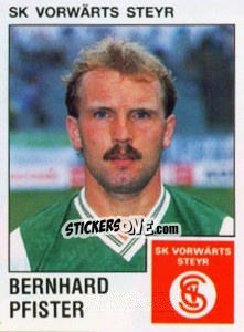 Sticker Bernhard Pfister - Österreichische Fußball-Bundesliga 1991-1992 - Panini