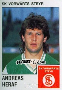 Sticker Andreas Heraf - Österreichische Fußball-Bundesliga 1991-1992 n. 210 - Panini