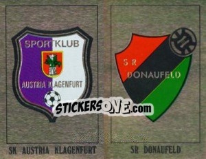 Sticker Wappen SK Austria Klagenfurt / Wappen SR Donaufeld - Österreichische Fußball-Bundesliga 1991-1992 - Panini