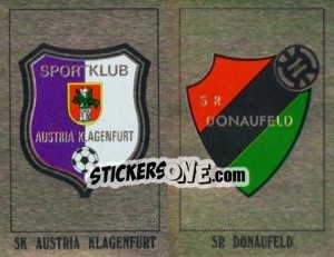 Sticker Wappen SK Austria Klagenfurt / Wappen SR Donaufeld - Österreichische Fußball-Bundesliga 1991-1992 n. W13 - Panini
