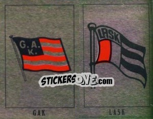 Sticker Wappen Grazer AK / Wappen Linzer ASK - Österreichische Fußball-Bundesliga 1991-1992 n. W15 - Panini