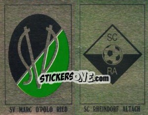 Sticker Wappen SV Ried im Innkreis / Wappen SC Rheindorf Altach - Österreichische Fußball-Bundesliga 1991-1992 - Panini