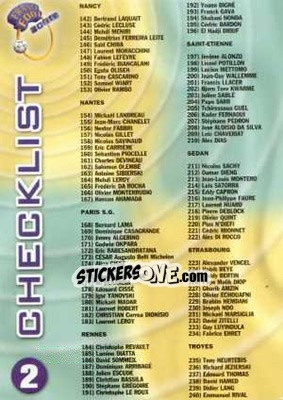 Sticker Checklist (142-TC25) - France Foot 1999-2000 n. CHK2 - Ds