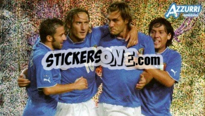 Sticker Il Trio Delle Meraviglie (Del Piero/totti/vieri/camoranesi) - Azzurri Trading Cards 2004 n. 84 - Panini