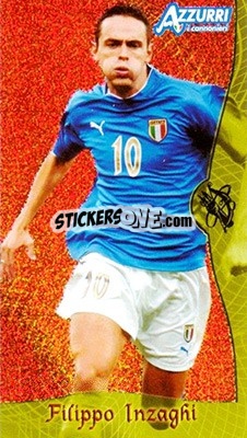 Sticker Filippo Inzaghi - Azzurri Trading Cards 2004 n. 133 - Panini