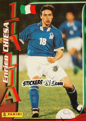 Figurina Enrico Chiesa - Azzurri ai Mondiali 1998 - Panini