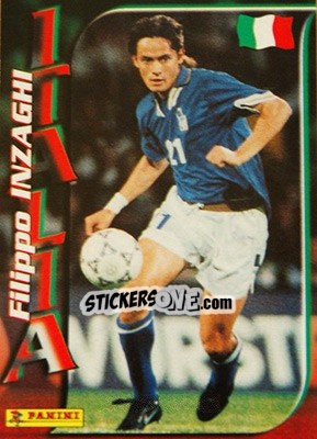 Cromo Filippo Inzaghi - Azzurri ai Mondiali 1998 - Panini