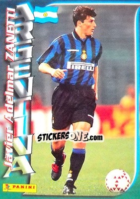 Sticker Javier A. Zanetti - Azzurri ai Mondiali 1998 n. 67 - Panini