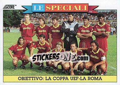 Sticker Obiettivo: La Coppa Uef-La Roma - Italian League 1993 n. 17 - Score