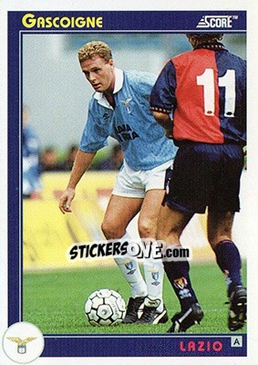 Sticker Gascoigne - Italian League 1993 - Score