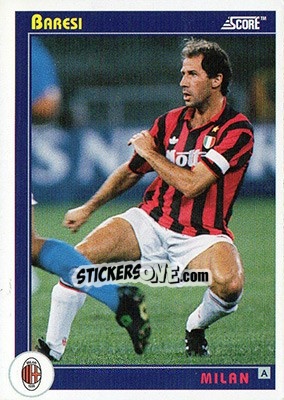 Figurina F.Baresi - Italian League 1993 - Score