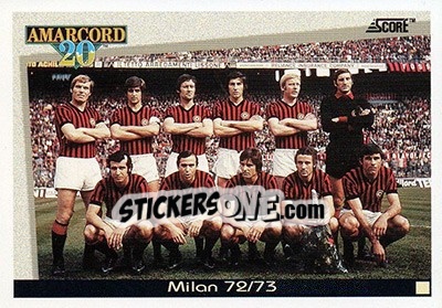 Figurina Milan 72/73 - Italian League 1993 - Score