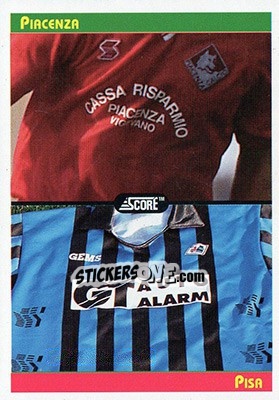 Sticker Piacenza / Pisa - Italian League 1993 - Score