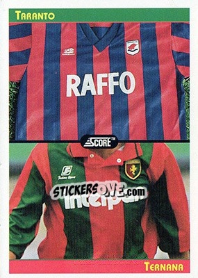 Figurina Taranto / Ternana - Italian League 1993 - Score