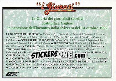 Cromo I Giurati - Italian League 1993 - Score