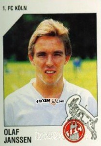 Sticker Olaf Janssen - German Football Bundesliga 1992-1993 n. 166 - Panini
