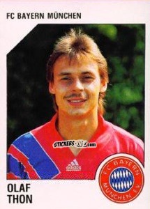 Sticker Olaf Thon - German Football Bundesliga 1992-1993 n. 213 - Panini