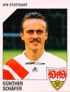 Sticker Günther Schäfer - German Football Bundesliga 1992-1993 n. 290 - Panini