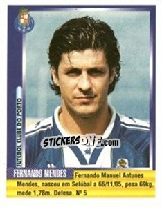 Figurina Fernando Mendes - Futebol 1998-1999 - Panini