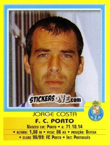 Sticker Jorge Costa - Futebol 1999-2000 n. 4 - Panini