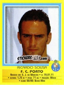 Cromo Ricardo Sousa - Futebol 1999-2000 - Panini