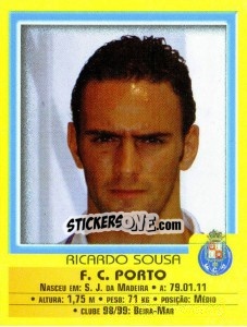 Sticker Ricardo Sousa - Futebol 1999-2000 n. 17 - Panini