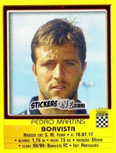 Cromo Pedro Martins - Futebol 1999-2000 - Panini