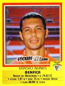 Sticker Sergio Nunes - Futebol 1999-2000 - Panini