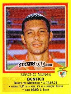 Sticker Sergio Nunes - Futebol 1999-2000 n. 40 - Panini