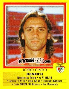 Sticker Joao Pinto - Futebol 1999-2000 n. 47 - Panini
