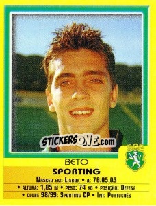 Sticker Beto - Futebol 1999-2000 n. 55 - Panini