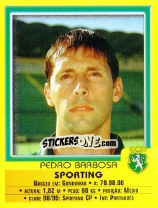 Sticker Pedro Barbosa - Futebol 1999-2000 n. 62 - Panini