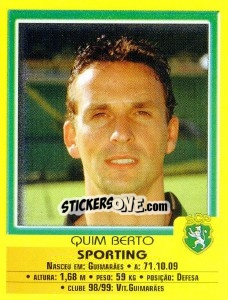 Sticker Quim Berto - Futebol 1999-2000 n. 68 - Panini