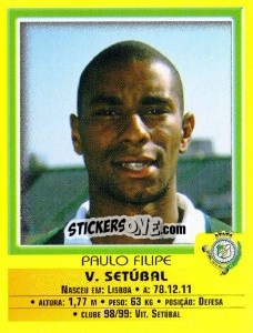 Sticker Paulo Filipe - Futebol 1999-2000 n. 74 - Panini