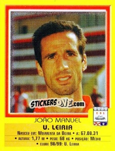 Sticker Joao Manuel - Futebol 1999-2000 n. 89 - Panini