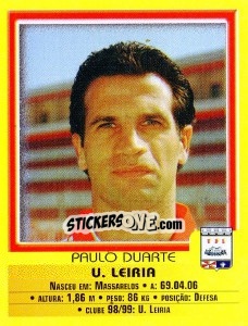 Sticker Paulo Durate - Futebol 1999-2000 n. 91 - Panini