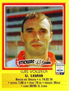 Sticker Luis Vouzela - Futebol 1999-2000 n. 92 - Panini