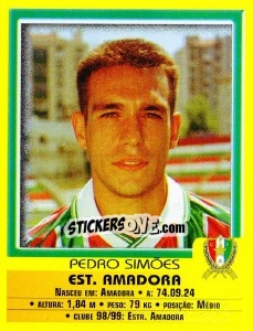 Cromo Pedro Simoes - Futebol 1999-2000 - Panini