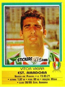 Cromo Vitor Vieira - Futebol 1999-2000 - Panini
