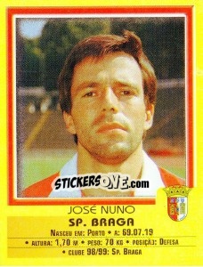 Sticker Jose Nuno - Futebol 1999-2000 n. 139 - Panini