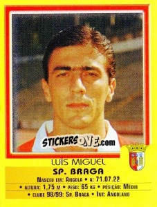 Sticker Luis Miguel - Futebol 1999-2000 - Panini