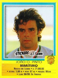 Sticker Joao Q Pinto - Futebol 1999-2000 n. 184 - Panini