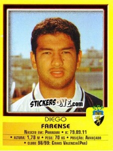 Sticker Diego - Futebol 1999-2000 n. 191 - Panini
