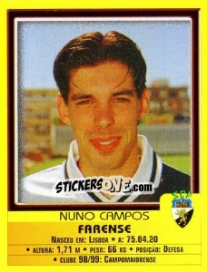 Sticker Nuno Campos - Futebol 1999-2000 - Panini