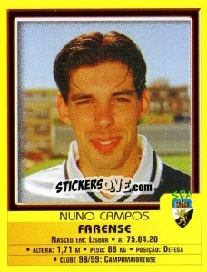 Sticker Nuno Campos - Futebol 1999-2000 n. 199 - Panini