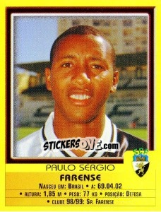 Sticker Paulo Sergio - Futebol 1999-2000 - Panini